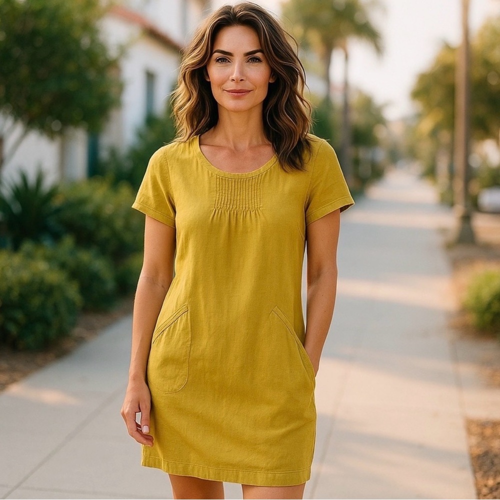 Boden Mustard Yellow Mini Dress